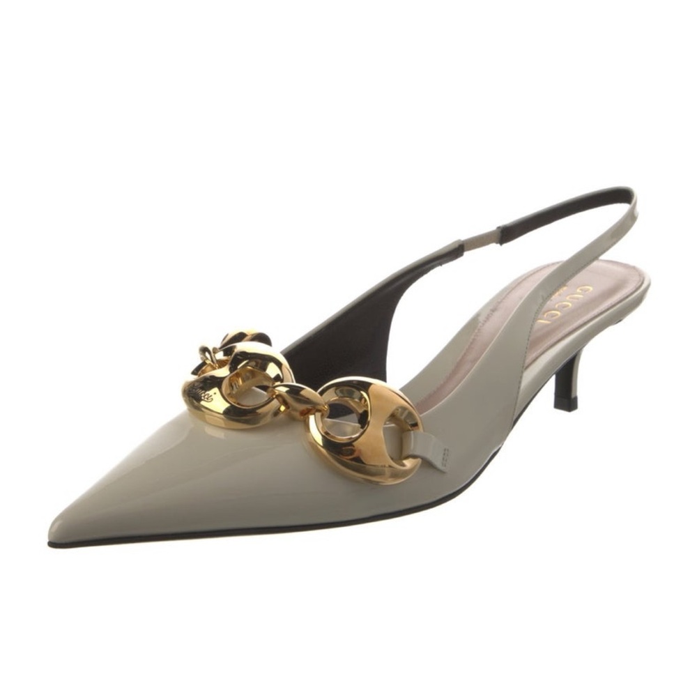 Gucci Chain Detail Slingback Heels